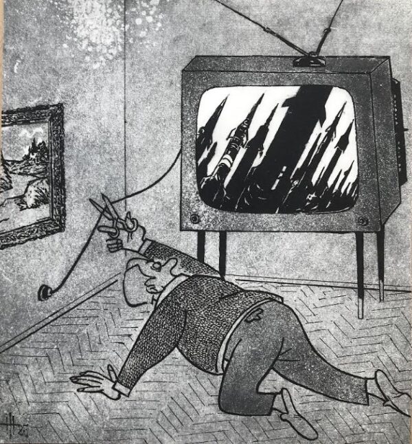 HIIBUS, Hugo Eesti Kunst Graafika Akvatinta Karikatuur Eesti kunst