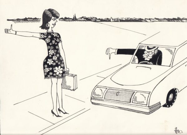 HIIBUS, Hugo Eesti Kunst Joonistus / pastell Tušš Inimesed Eesti kunst