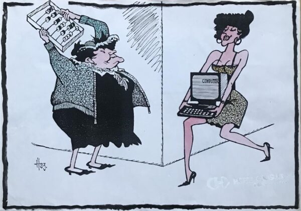 HIIBUS, Hugo Eesti Kunst Muu Segatehnika Karikatuur Eesti kunst