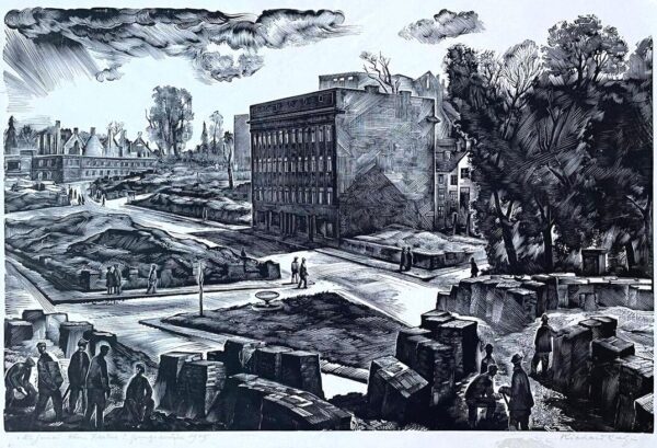 KALJO, Richard Eesti Kunst Graafika Puugravüür Linnavaade Pallas