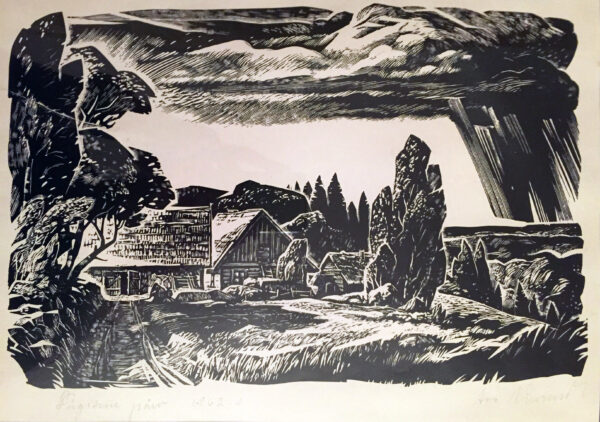 KEEREND, Avo Eesti Kunst Graafika Linool Loodus Eesti klassikud