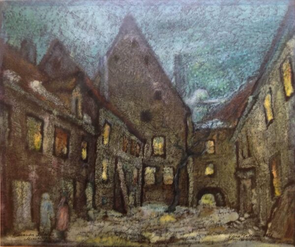 MÖLDROO, Aleksander Eesti Kunst Graafika Monotüüpia Linnavaade Eesti klassikud