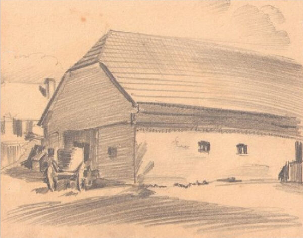 NAHA, Johann Eesti Kunst Joonistus / pastell Pliiats Talumotiiv Väliseesti kunst