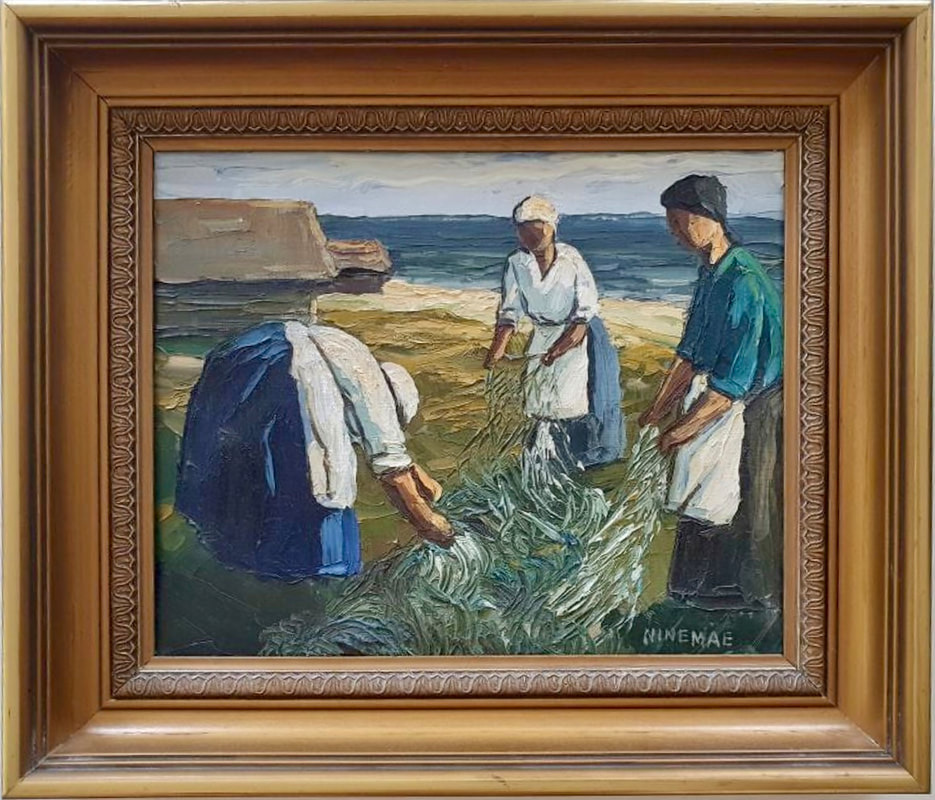 NINEMAE, Boris Eesti Kunst Maal Õlimaal Kalurid Väliseesti kunst