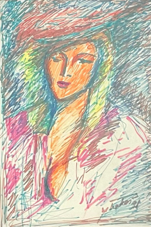“Naine dekoltee ja kübaraga”, 1991