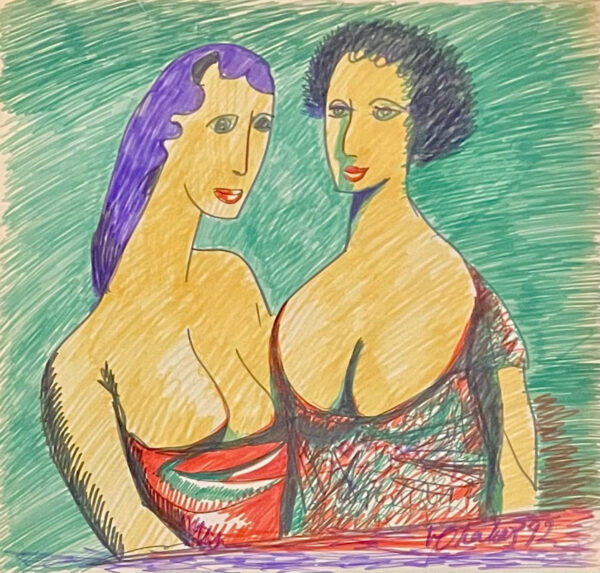 OHAKAS, Valdur Eesti Kunst Joonistus / pastell Viltpliiats Inimesed Eesti klassikud