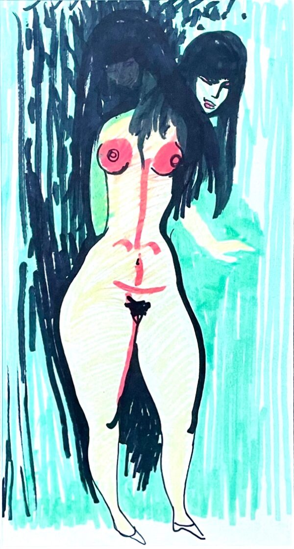 OHAKAS, Valdur Eesti Kunst Joonistus / pastell Viltpliiats Akt Eesti klassikud