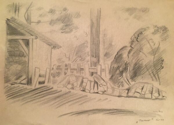 RIDA, Salme Eesti Kunst Joonistus / pastell  Talumotiiv Eesti kunst