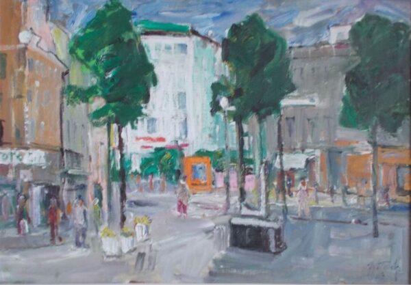 TANK, Woldemar Eesti Kunst Maal Õlimaal Linnavaade Väliseesti kunst