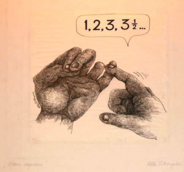 TIKERPÄE, Elle Eesti Kunst Joonistus / pastell Tušš Karikatuur Eesti klassikud