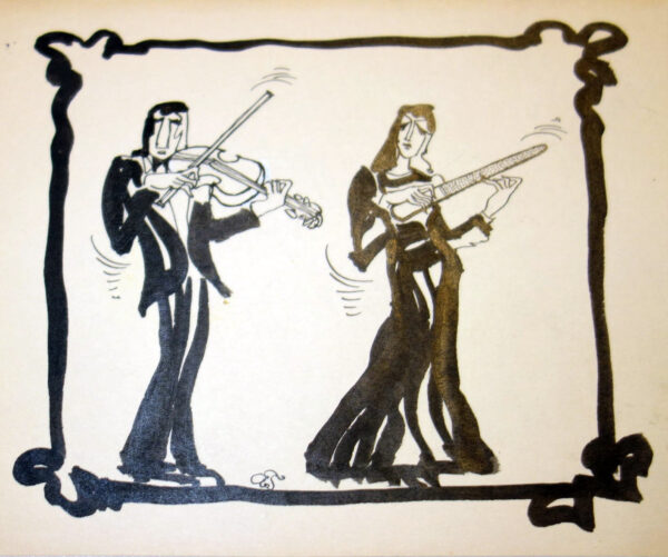 TIKERPÄE, Elle Eesti Kunst Joonistus / pastell Tušš Karikatuur Eesti klassikud